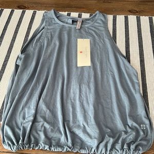 NWT Sweaty Betty Free Flow Open Back Tank Steel Blue
